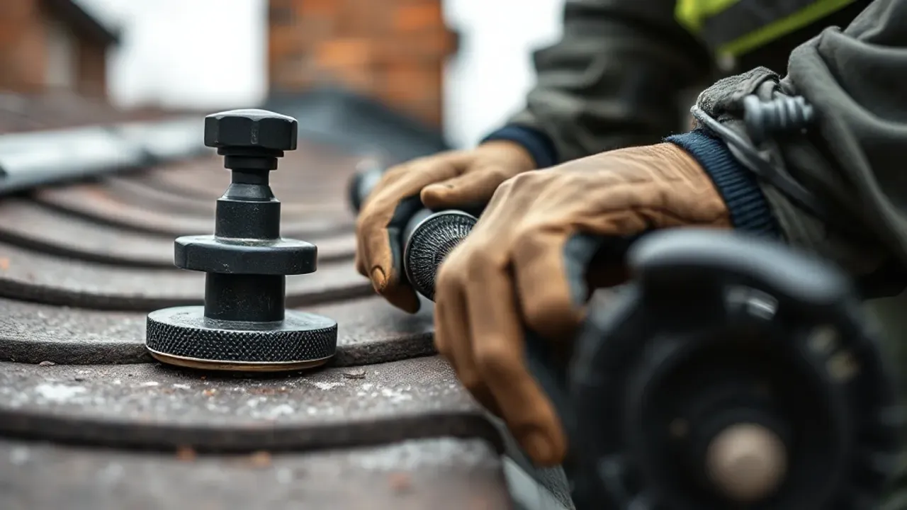 Equipment used for Chelsea period-terrace roofing, photographed close up