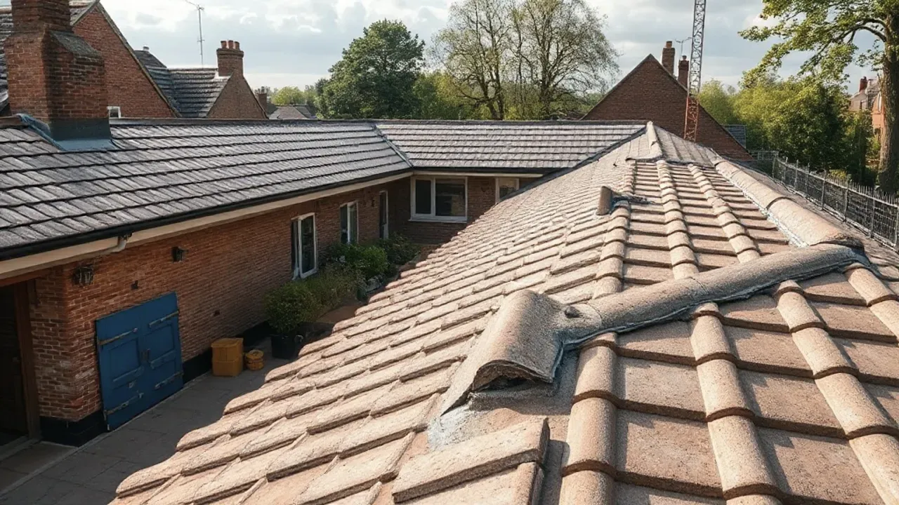 The site involved in Roof leadwork, near Kensington, seen from a distance